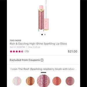 Rich and dazzling high shine sparkling lip gloss